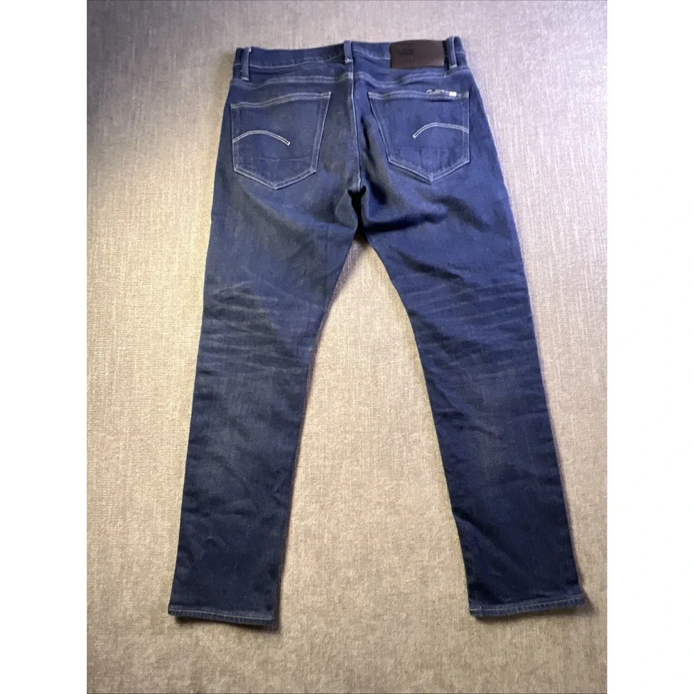 G-Star Raw 3301 Slim Fit Button Fly Dark Wash Denim Jeans Size Men's 32x29 Blue